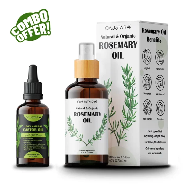 castor oil and rosemary oil combo pack